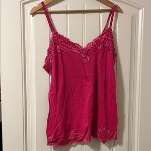 Lane Bryant Fuchsia Lace Trim Camisole